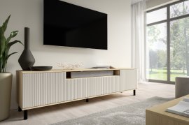 TV-Kommode Agnes mit Metallfüßen – Eiche Vincenza/Kaschmir