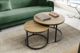 Set aus Couchtischen Fonte – Artisan-Eiche/Schwarz