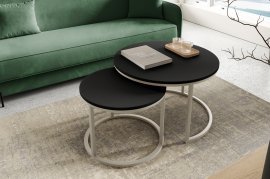 Komplett-Set Couchtische Fonte – Schwarz/Kaschmir