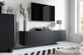 Hängendes TV-Lowboard Trenza 180 cm – Schwarz