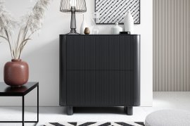 Hohe Kommode Trenza – Schwarz