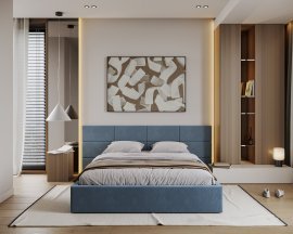 Bett mit Stauraum Denver - 160x200 cm Paris Dunkelblau