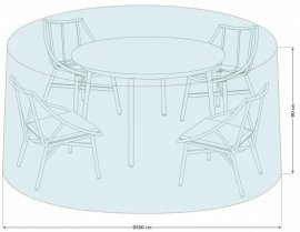 Abdeckung für Essgruppe mit rundem Tisch 130x90 cm
