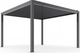 Gartenpergola Luxe 3x4 m mit LED-Beleuchtung und elektrischem Dach – Anthrazit
