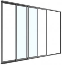 Glas-Schiebetür für Pergola Luxe, 4 m – Anthrazit