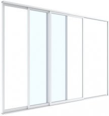 Glas-Schiebetüren für Pergola Luxe, 4 m – Weiß