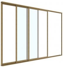 Glas-Schiebetüren für Pergola Luxe, 3 m – Holz