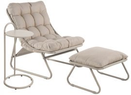 Gartenstuhl Cloud mit Fußstütze und Tisch