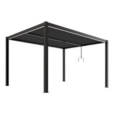 Pergola Luxe 4x4x2,5 m Anthrazit mit LED‑Beleuchtung