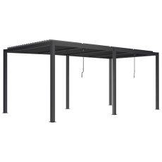 Pergola Luxe 5,8x4x2,5 m anthrazit mit LED-Beleuchtung