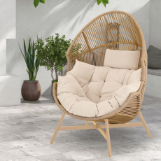 Rattan-Sessel HOLAND beige (LM)