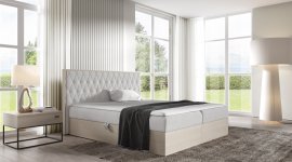 Boxspringbett Wood 6 - nordisches Teak