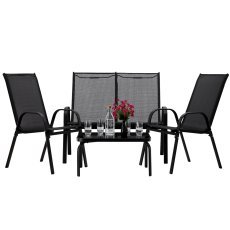 Gartenmöbel-Set – schwarz – NEO6397