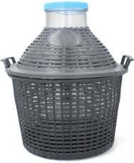 Ballonflasche mit schmalem Hals im Korb 5 L – VET5S