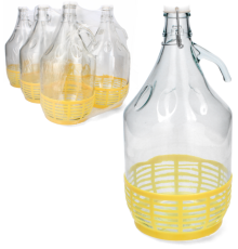 5-Liter-Glasballon mit Kunststoffgriff und mechanischem Verschluss – VET5UM/6