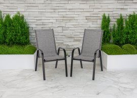 Gartenstuhl, 2 Stück – grau – NEO9917