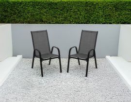 Gartenstuhl, 2 Stück – schwarz – NEO3685