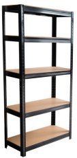 Regal mit 5 Ablagefächern 180 cm – schwarz – GWI7392