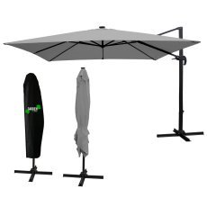 Gartenschirm mit LED-Beleuchtung 3 m – grau – GAO1558