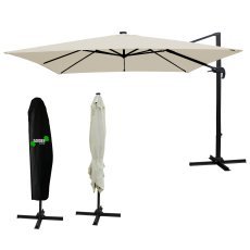 Gartenschirm mit LED-Beleuchtung 3 m – Beige – GAO1565