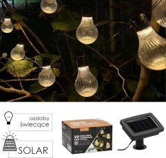 Garten-Lichterkette L. 2 + 3,8 m Stripes 20 LED warmweiß - SOL3620