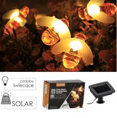 Solar-Gartenlichterkette 2 + 3,8 m 20 LED – warmweiß – SOL3637