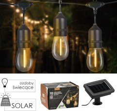 Solar-Lichterkette für den Garten 2 + 4 m, 10 LED, warmweiß - SOL3675