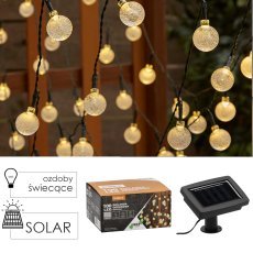 Set aus 2 Solarleuchten 2 + 9,9 m – Bubble 100 LED – Warmweiß – SOL3774