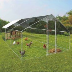 Metallgehege für Tiere mit teilweiser Überdachung 4,5x3x1,95 m - TUN4030
