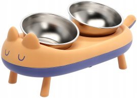 Set aus 2 Edelstahlnäpfen für Hund oder Katze mit Ständer – PET7734