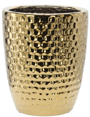 Keramische Topfdekoration 31,5 cm – goldenes Wabenmuster – ELI3482