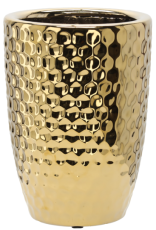 Keramischer Dekotopf 25,5 cm – goldenes Wabenmuster – ELI3499