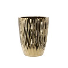 Keramischer Ziertopf 29 cm – goldglänzend – ELI3581