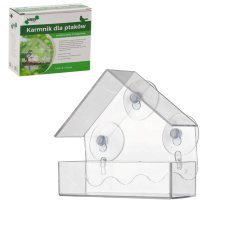 2-teiliges transparentes Vogel-Futterhaus mit Saugnapf - EDA4380