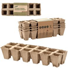 Set aus 4 Stück Tontöpfen auf Paletten – EDA4496