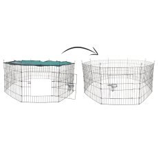 Tierzaun mit Sonnenschutznetz, 8 Paneele - PET5431