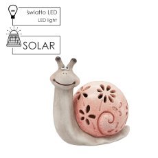 Gartenfigur – rosa Schnecke mit LED – GOT9019