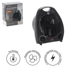 Elektrischer Heizlüfter mit Thermostat 2000 W – schwarz – FIN3001