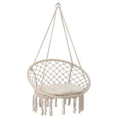 Hängesessel Storchennest mit Kissen – beige – HAM5288