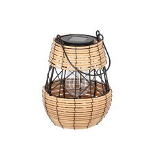 Solarleuchte aus Metall, 23 cm – Schwarz-Beige – LAP8945