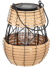 Solarleuchte aus Metall, 23 cm – Schwarz-Beige – LAP8945