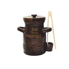Keramiktopf 3,5 L für Gurken mit Zange – Braun – RUI3163