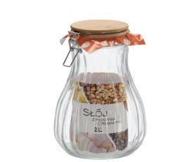 Glasgefäß 2 L mit Holzdeckel – SIP0932