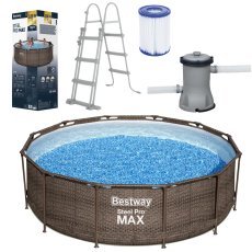Rattan-Pool mit Gestell 3,66 x 1 m – BES56709