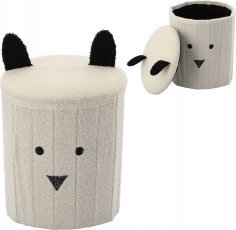 Chomik - Faltbarer Hocker mit Stauraum – Weiß – PHO4243