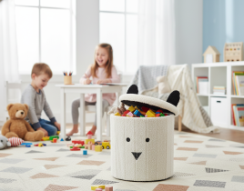 Chomik - Faltbarer Hocker mit Stauraum – Weiß – PHO4243