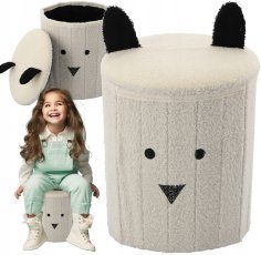 Chomik - Faltbarer Hocker mit Stauraum – Weiß – PHO4243