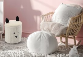 Chomik - Faltbarer Hocker mit Stauraum – Weiß – PHO4243