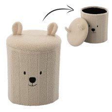 Faltbarer Hocker mit Stauraum – Beige – PHO4250