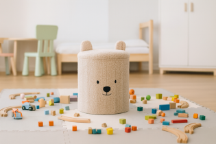 Chomik - Faltbarer Hocker mit Stauraum – Beige – PHO4250
